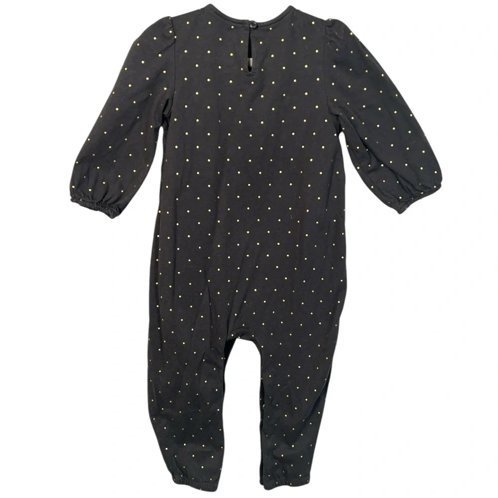 Baby GAP Girl Organic Cotton Footless Romper One-Piece Snap‎ Black, Size 18-24M
